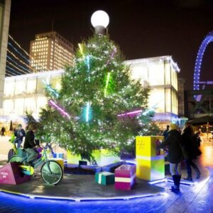 vélo générateur illumination sapin de noel
